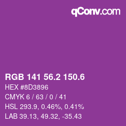 カラーコード: RGB 141 56.2 150.6 | qconv.com