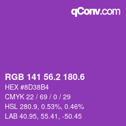 カラーコード: RGB 141 56.2 180.6 | qconv.com