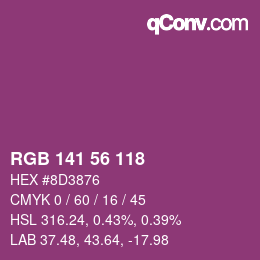 Color code: RGB 141 56 118 | qconv.com