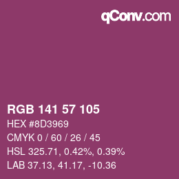 Color code: RGB 141 57 105 | qconv.com