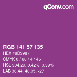 Farbcode: RGB 141 57 135 | qconv.com