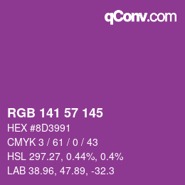 カラーコード: RGB 141 57 145 | qconv.com