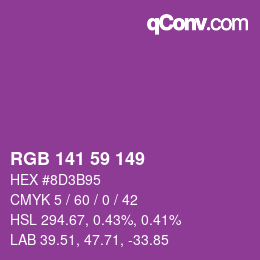 カラーコード: RGB 141 59 149 | qconv.com