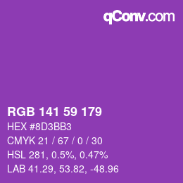 Color code: RGB 141 59 179 | qconv.com