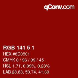 Color code: RGB 141 5 1 | qconv.com