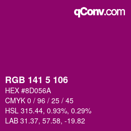 Color code: RGB 141 5 106 | qconv.com