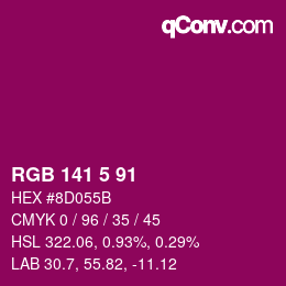 Color code: RGB 141 5 91 | qconv.com