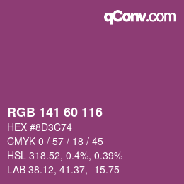 カラーコード: RGB 141 60 116 | qconv.com