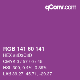 Color code: RGB 141 60 141 | qconv.com