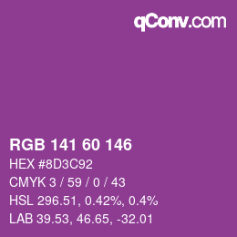 カラーコード: RGB 141 60 146 | qconv.com