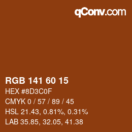カラーコード: RGB 141 60 15 | qconv.com