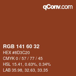 カラーコード: RGB 141 60 32 | qconv.com