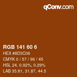 Color code: RGB 141 60 6 | qconv.com