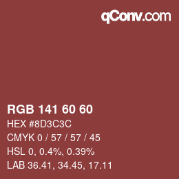 カラーコード: RGB 141 60 60 | qconv.com