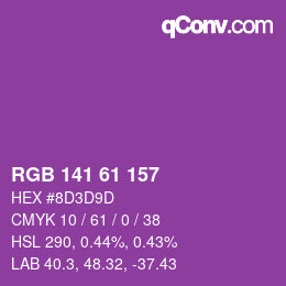 Color code: RGB 141 61 157 | qconv.com