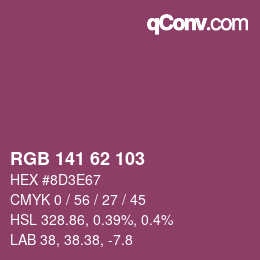 Color code: RGB 141 62 103 | qconv.com