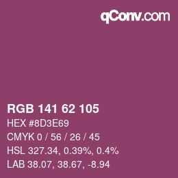 カラーコード: RGB 141 62 105 | qconv.com