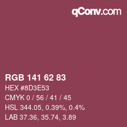 カラーコード: RGB 141 62 83 | qconv.com