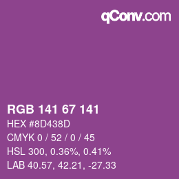 Color code: RGB 141 67 141 | qconv.com