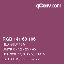 Código de color: RGB 141 68 106 | qconv.com