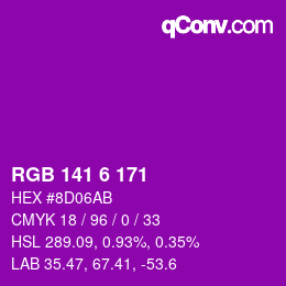 カラーコード: RGB 141 6 171 | qconv.com