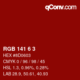 Color code: RGB 141 6 3 | qconv.com
