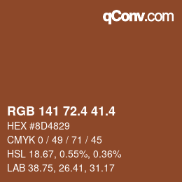 カラーコード: RGB 141 72.4 41.4 | qconv.com