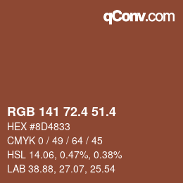 カラーコード: RGB 141 72.4 51.4 | qconv.com