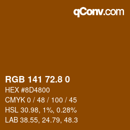 Color code: RGB 141 72.8 0 | qconv.com