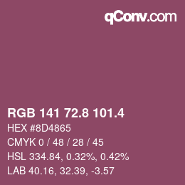 カラーコード: RGB 141 72.8 101.4 | qconv.com