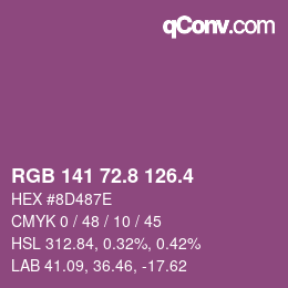 カラーコード: RGB 141 72.8 126.4 | qconv.com