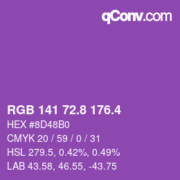 カラーコード: RGB 141 72.8 176.4 | qconv.com