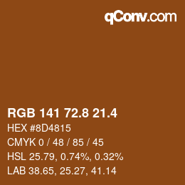 カラーコード: RGB 141 72.8 21.4 | qconv.com