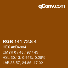 Color code: RGB 141 72.8 4 | qconv.com