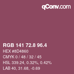 カラーコード: RGB 141 72.8 96.4 | qconv.com