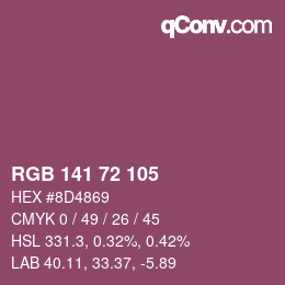 Color code: RGB 141 72 105 | qconv.com