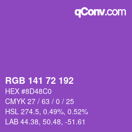 Color code: RGB 141 72 192 | qconv.com