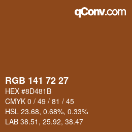 Color code: RGB 141 72 27 | qconv.com