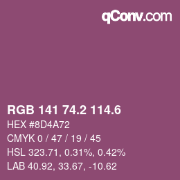 カラーコード: RGB 141 74.2 114.6 | qconv.com