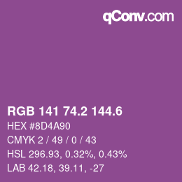 カラーコード: RGB 141 74.2 144.6 | qconv.com