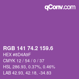 カラーコード: RGB 141 74.2 159.6 | qconv.com
