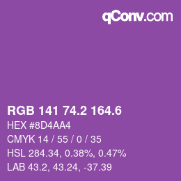 カラーコード: RGB 141 74.2 164.6 | qconv.com