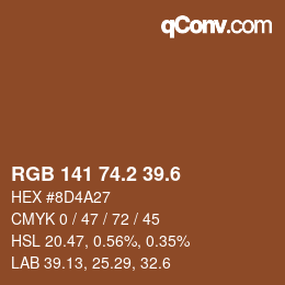 カラーコード: RGB 141 74.2 39.6 | qconv.com