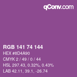 カラーコード: RGB 141 74 144 | qconv.com