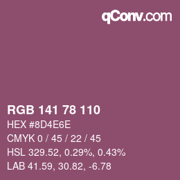 Farbcode: RGB 141 78 110 | qconv.com