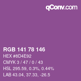 Color code: RGB 141 78 146 | qconv.com