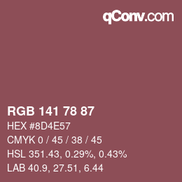 Farbcode: RGB 141 78 87 | qconv.com
