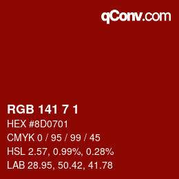 カラーコード: RGB 141 7 1 | qconv.com