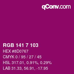 Color code: RGB 141 7 103 | qconv.com