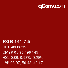 Color code: RGB 141 7 5 | qconv.com